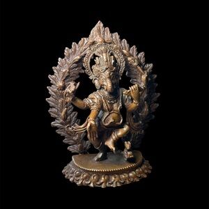 Handmade Copper Ganesha Statue from Nepal – 3.8